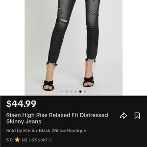 NWT Black Distressed Skinny Jeans